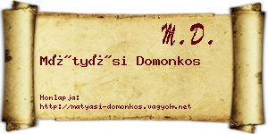 Mátyási Domonkos névjegykártya